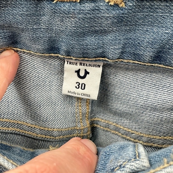 TRUE RELIGION Speckled Hen woman mid rise slim boyfriend cotton denim jean 30 - Picture 5 of 15